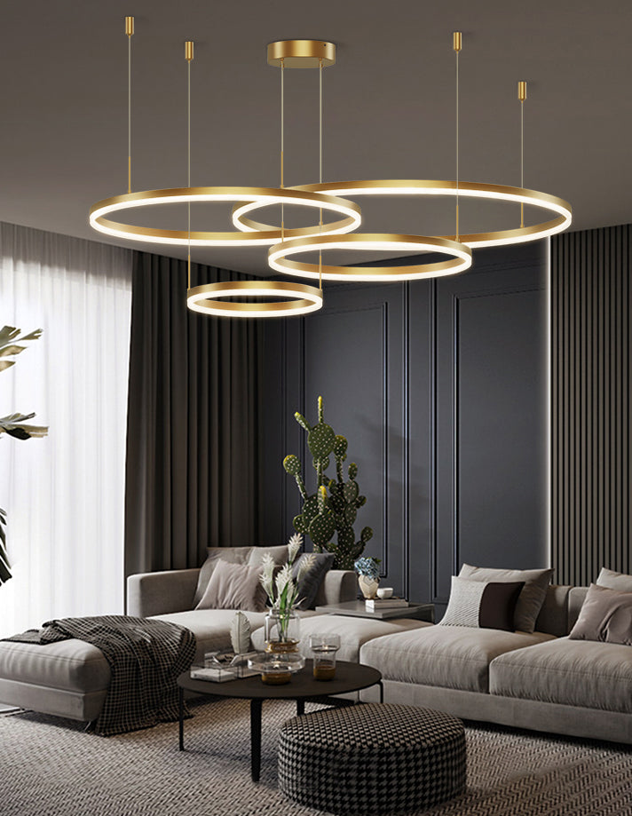 Cafe Bold Gold LED Chandelier